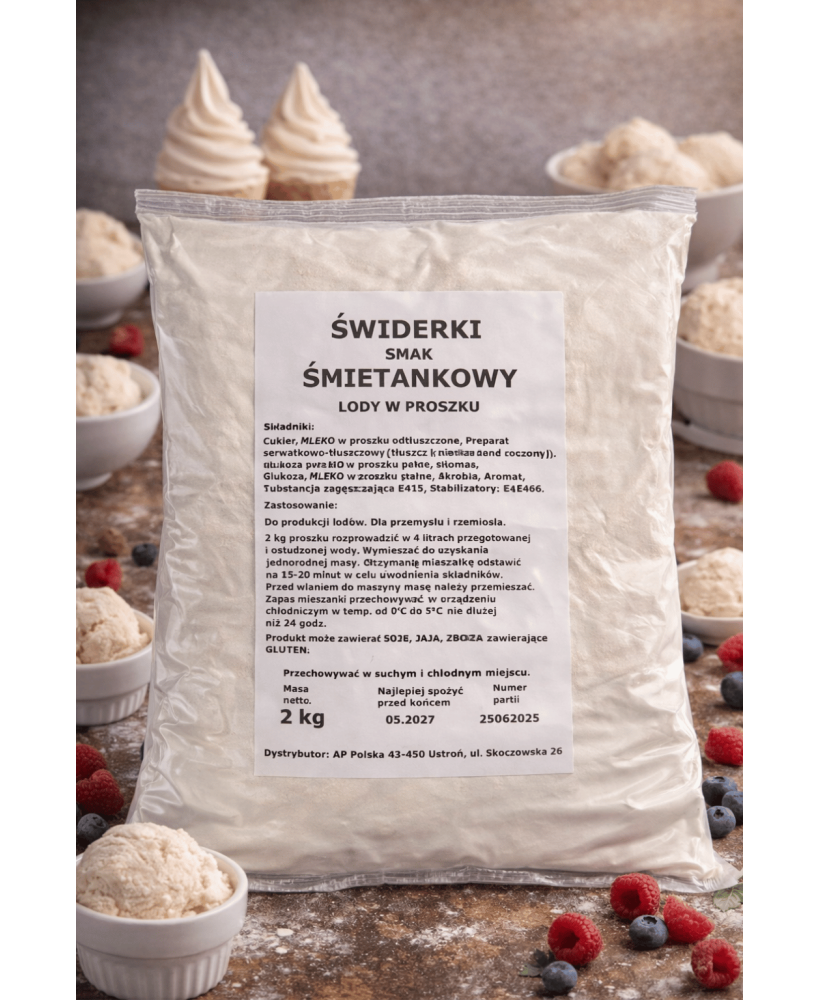 Mieszanka do lodów amerykańskich, świderków - SMAK ŚMIETANKA