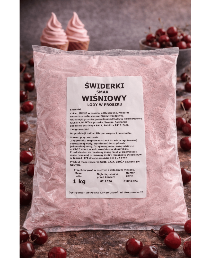 Mieszanka do lodów amerykańskich, świderków - SMAK WIŚNIA