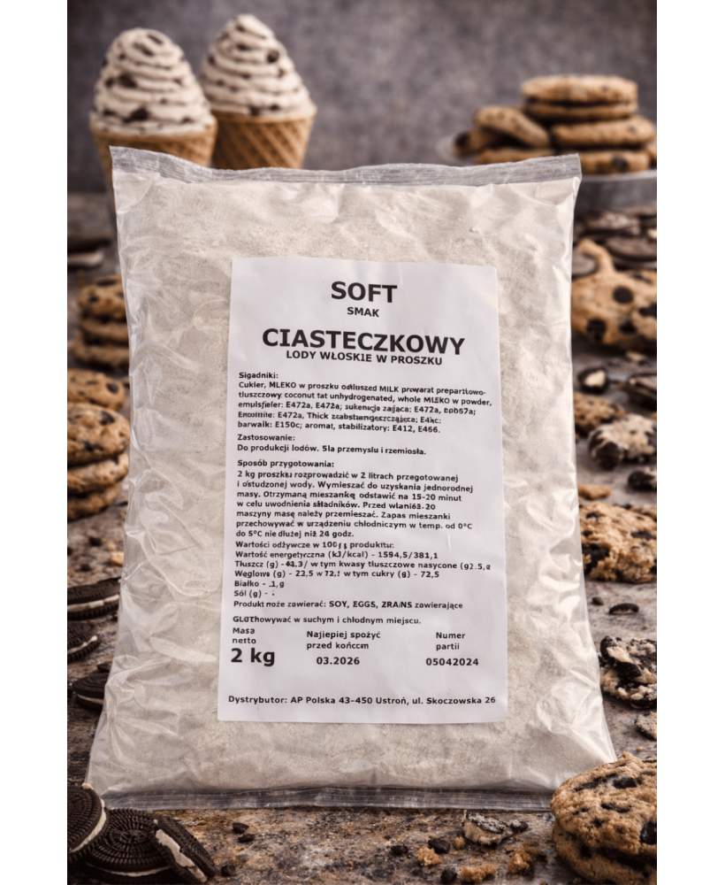 Mieszanka do lodów włoskich typu SOFT smak CIASTECZKO