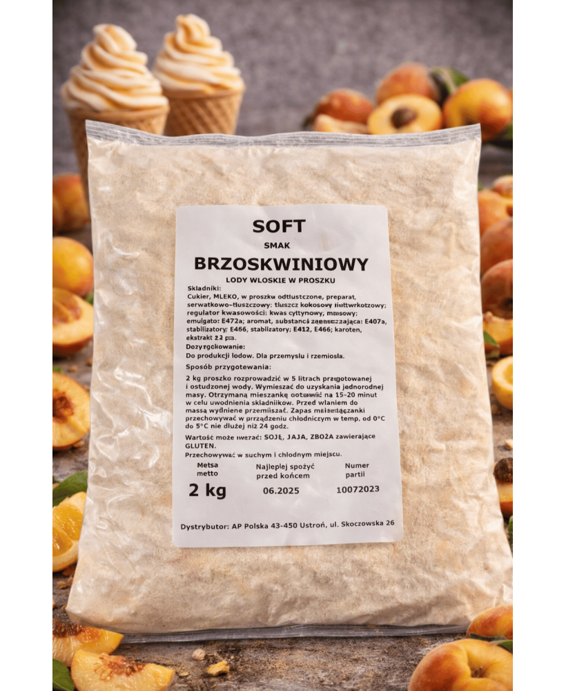 Mieszanka do lodów włoskich typu SOFT smak BRZOSKWINIA