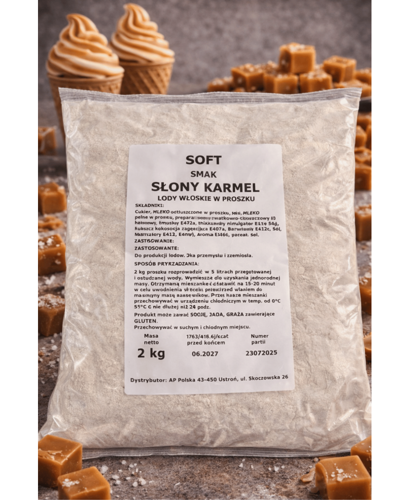 Mieszanka do lodów włoskich typu SOFT smak SŁONY KARMEL