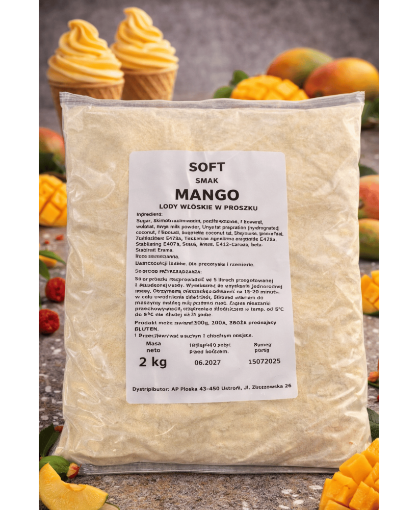 Mieszanka do lodów włoskich typu SOFT smak MANGO