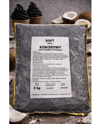 Mieszanka do lodów włoskich typu SOFT smak CZARNY KOKOS