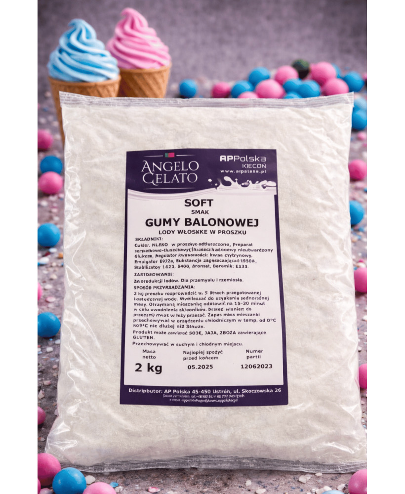 Mieszanka do lodów włoskich typu SOFT smak GUMA BALONOWA