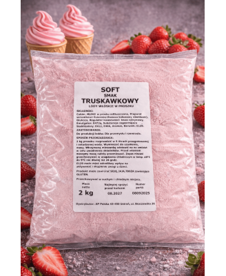 Mieszanka do lodów włoskich typu SOFT smak TRUSKAWKA